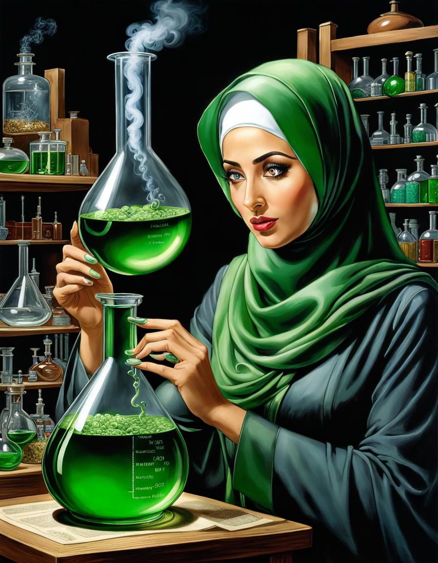 Surprised Scientist in Lab, Anime Style