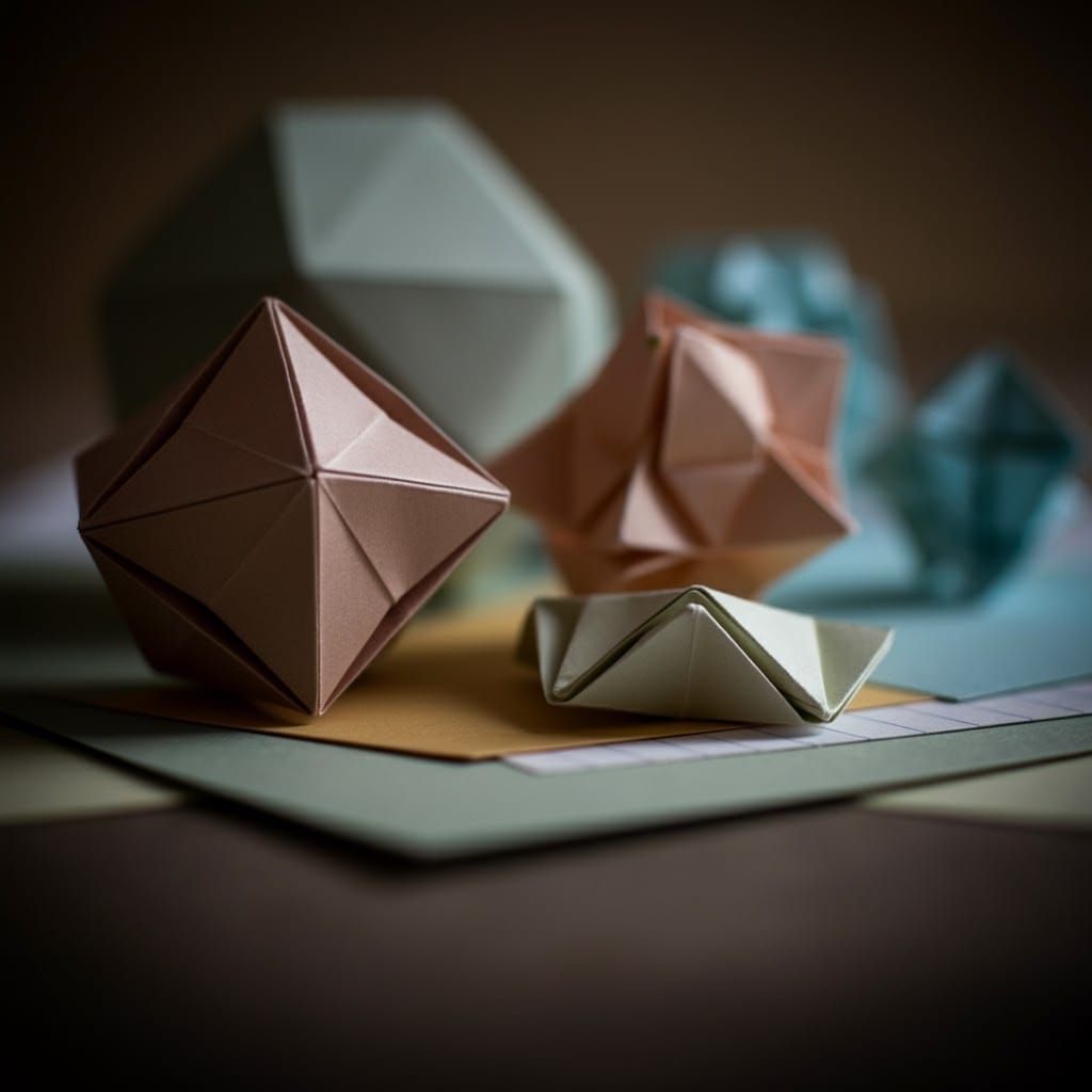 Delicate Origami Papercraft in Soft Focus