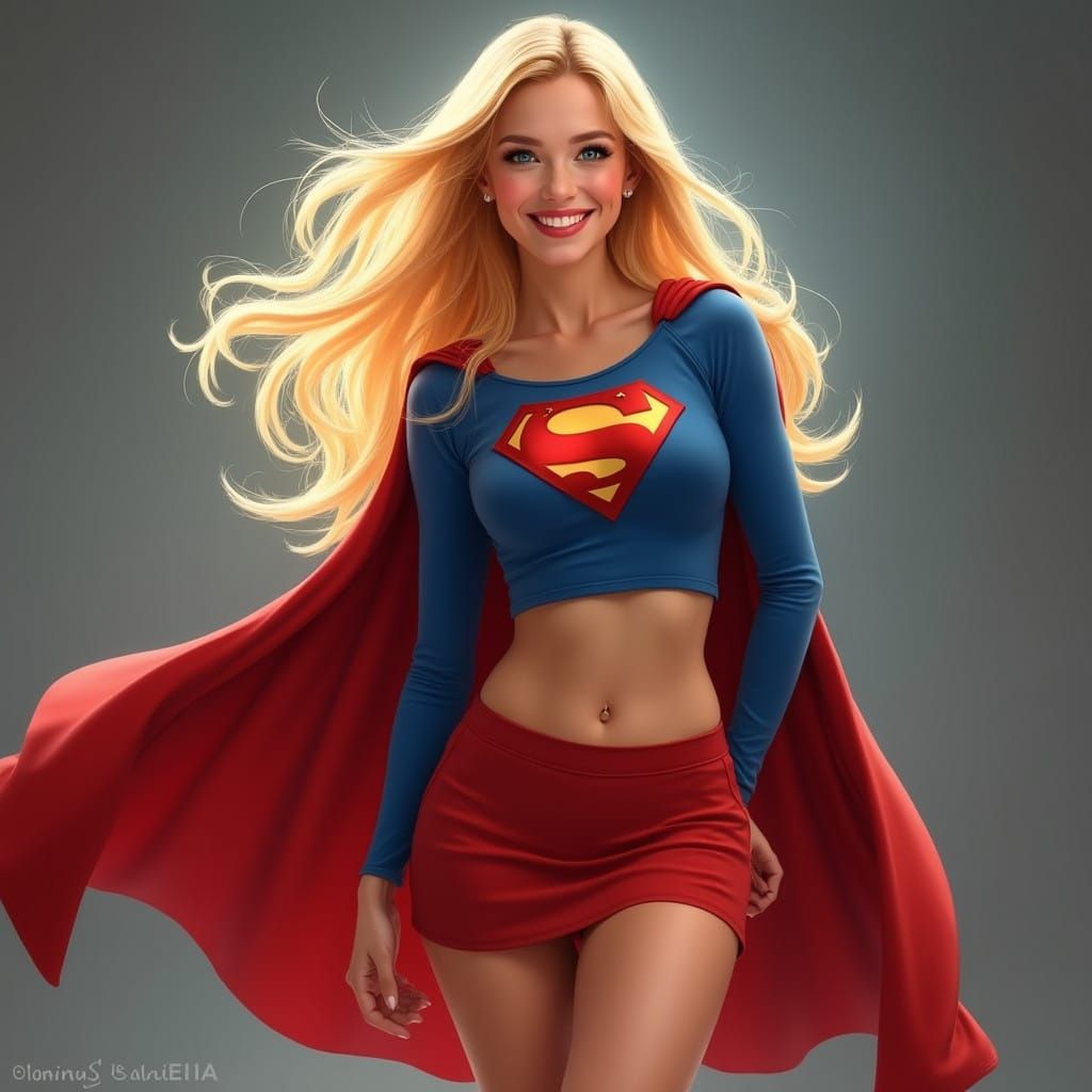 Radiant Supergirl in Classic Comic Book Style