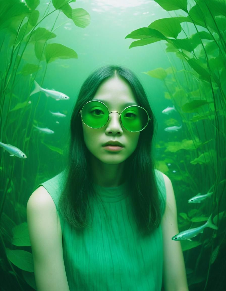 Ethereal Green Portrait of Jane Jay with Fisheye Lens