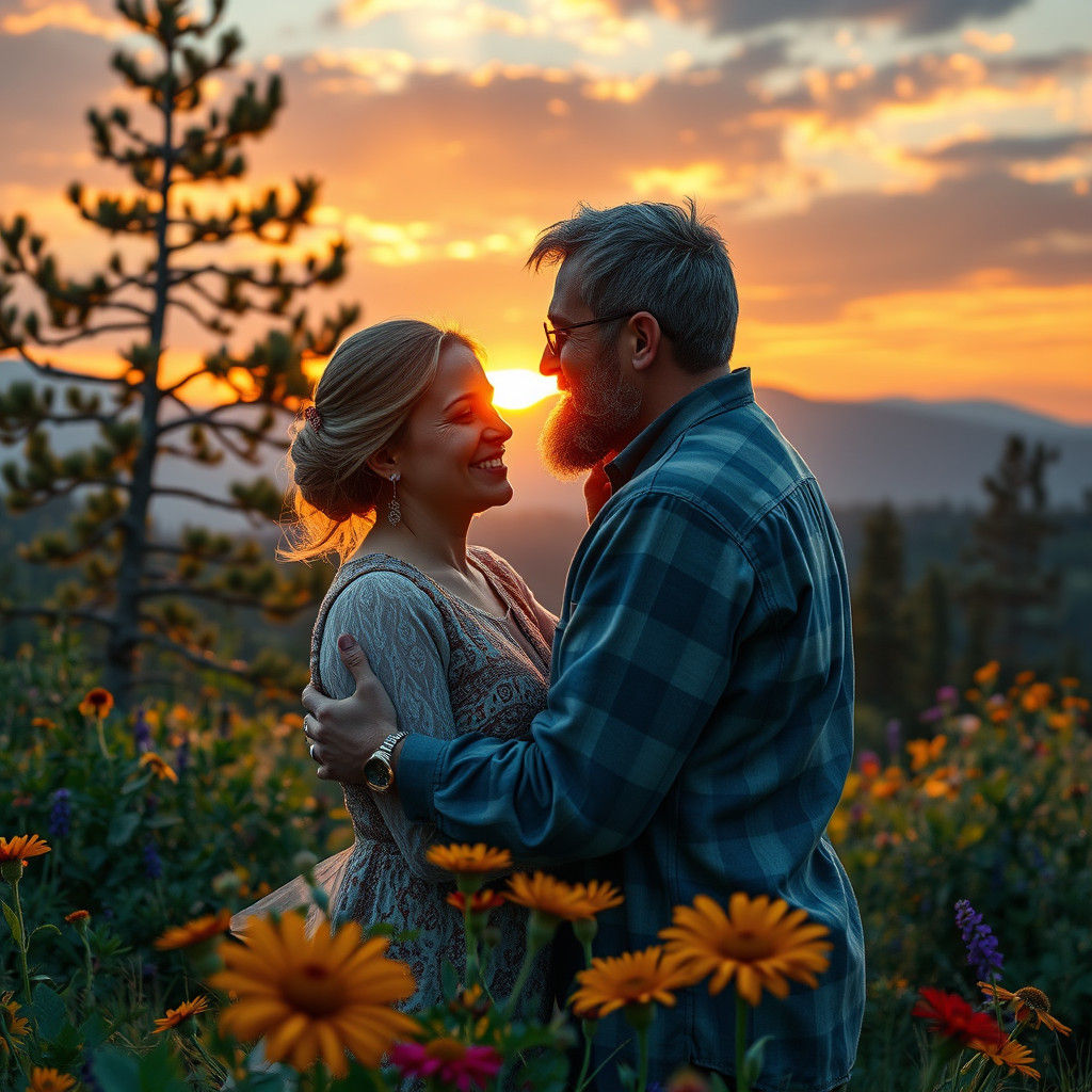 Romantic Jewish Couple in Montana Sunset Landscape