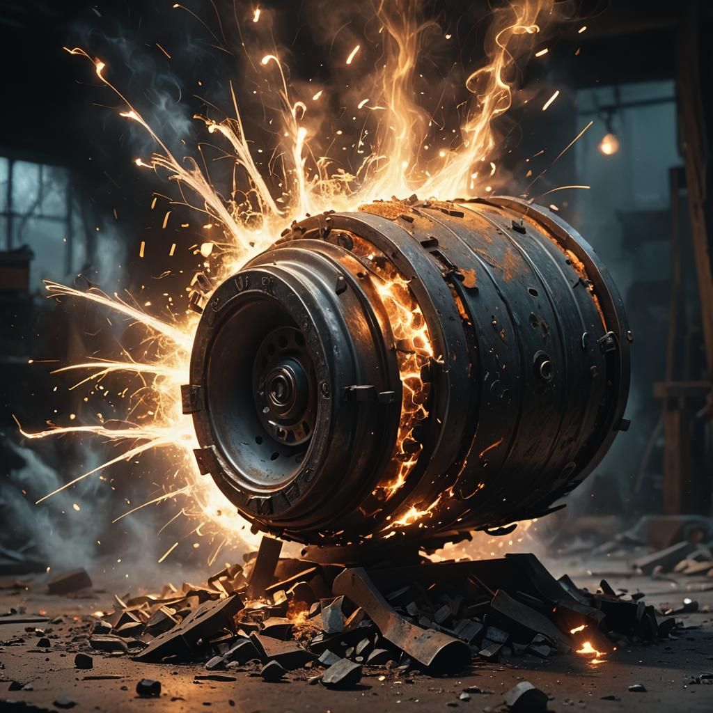 Eerie Iron Can Explosion by Greg Rutkowski