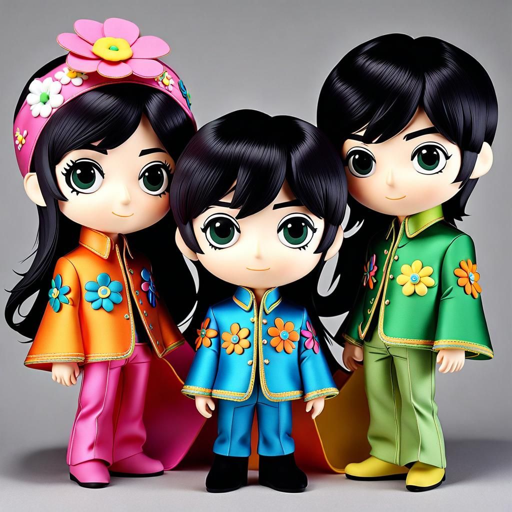 Chibi Character - Flower Power - 1970s - 16