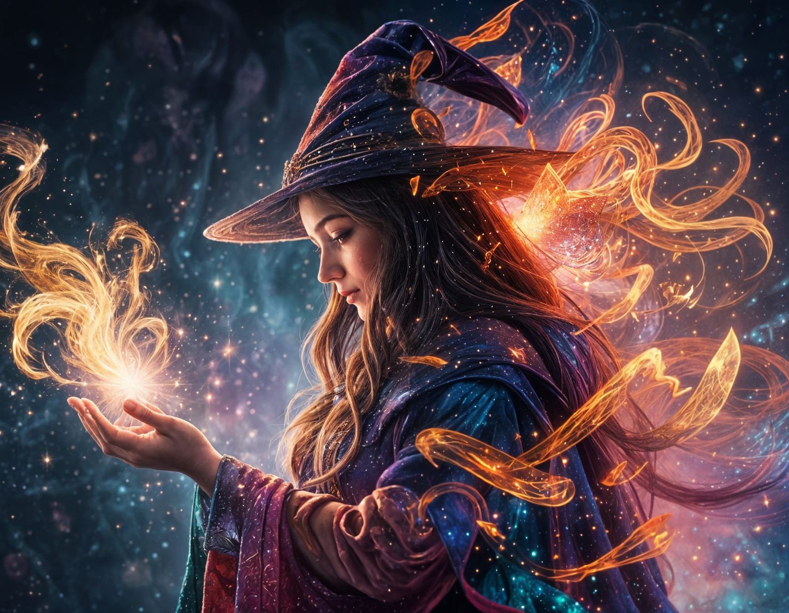 Whimsical Magic Scene in Vibrant Colors