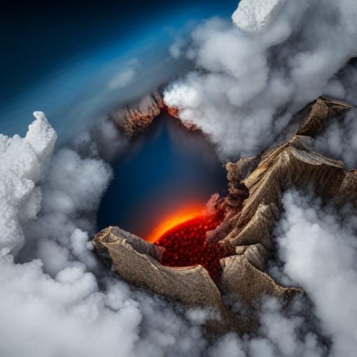 Iceland Volcano: Lava Flowing to Arctic Ocean