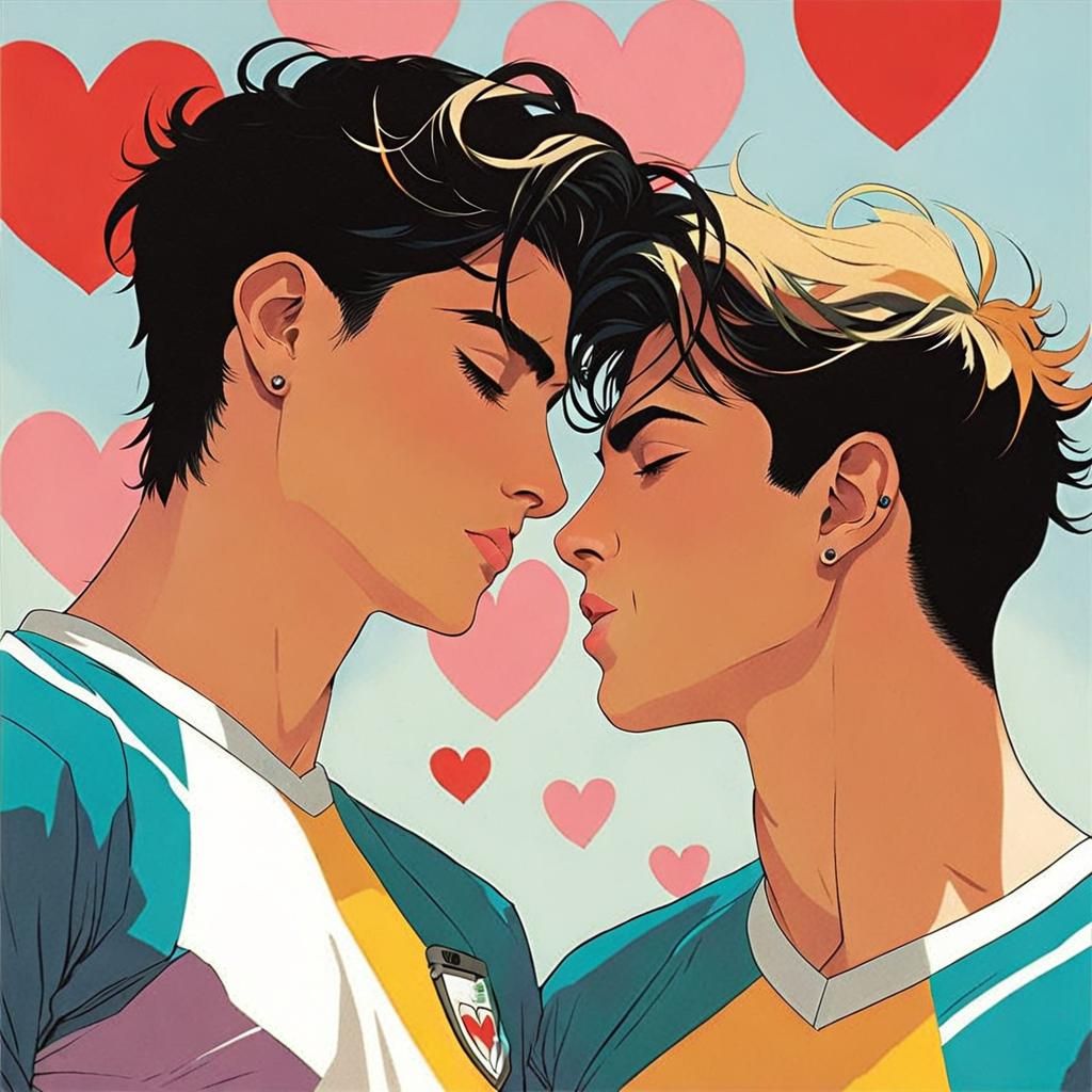 Gay Couple in Love: Romance Novel Cover Art