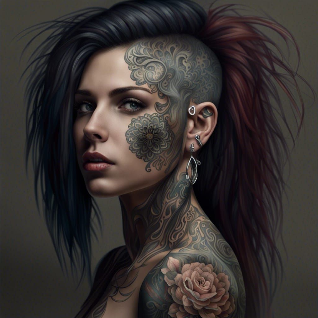 Ragazza con tatuaggi