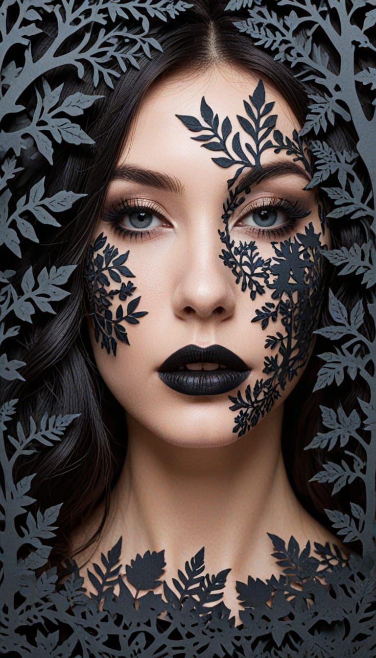 Lace beautiful face leafs