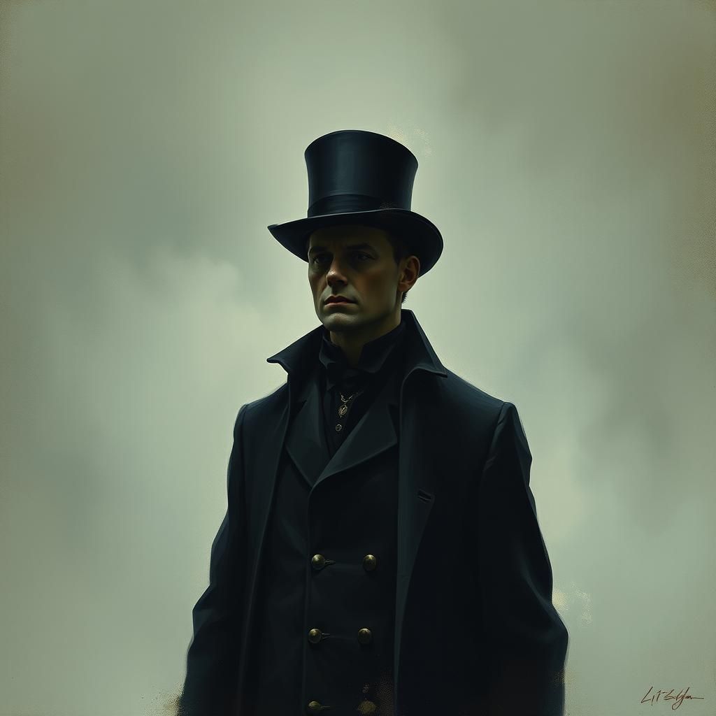 Eerie Invisible Man in Foggy London, Dramatic Lighting