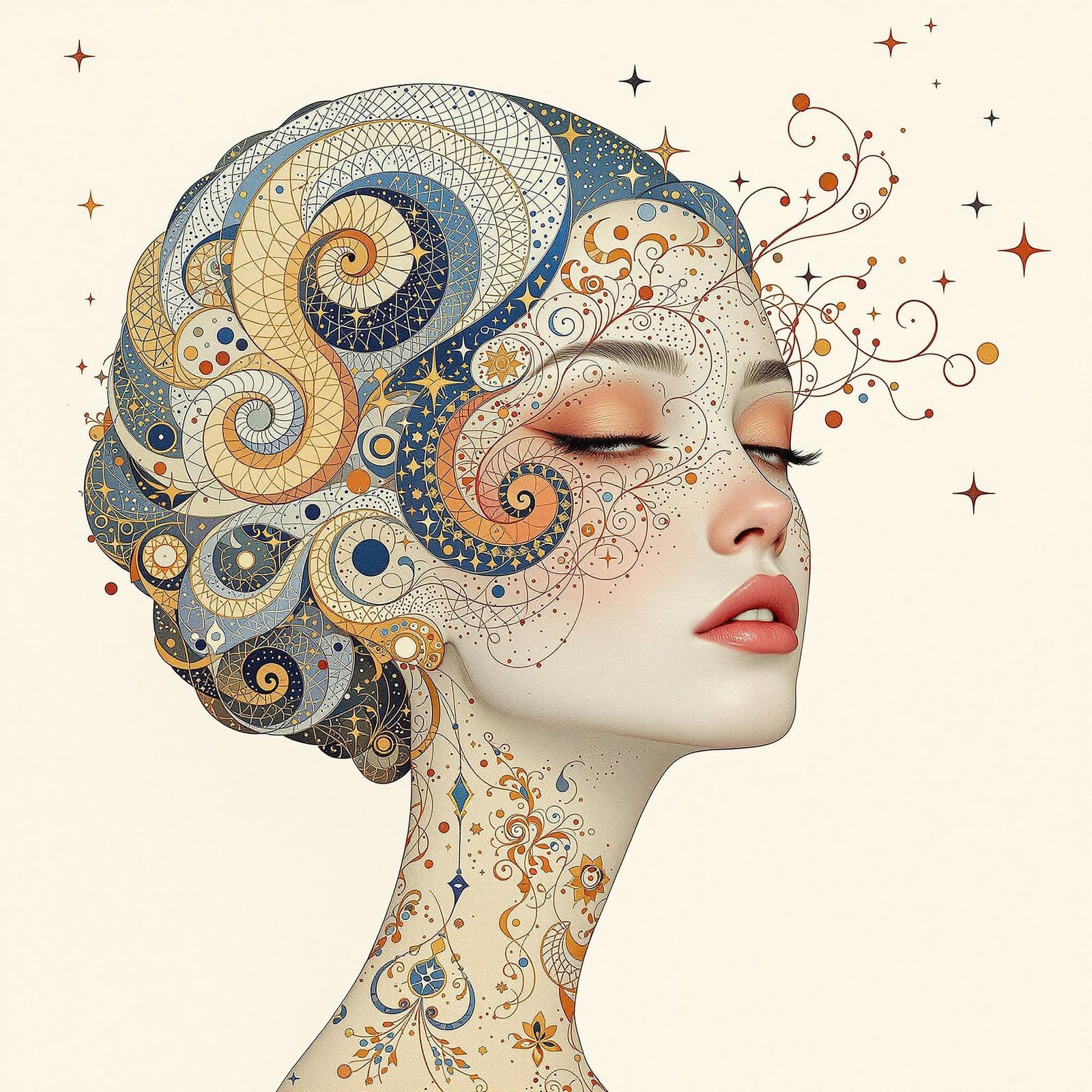 Ethereal Arabesque Beauty in Dreamlike State