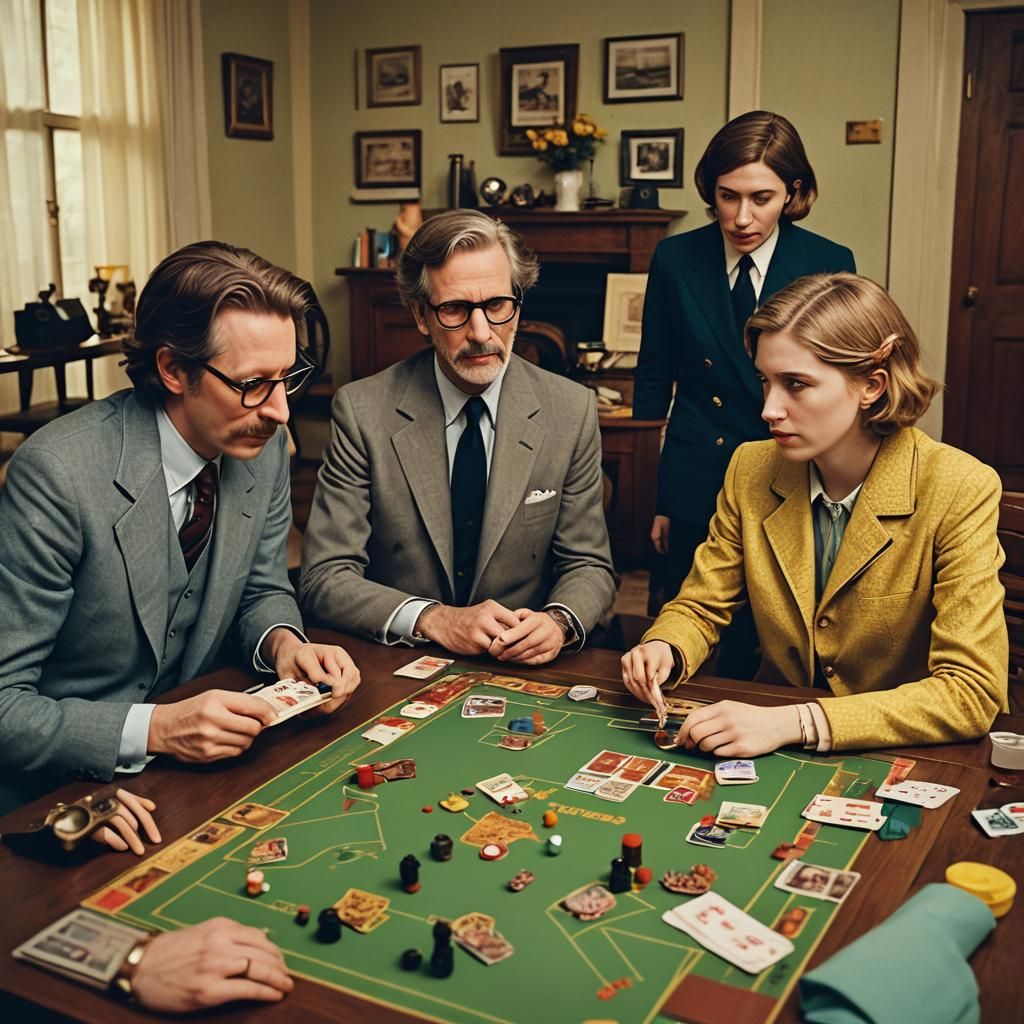 Cinematic Film Still of Cluedo Game