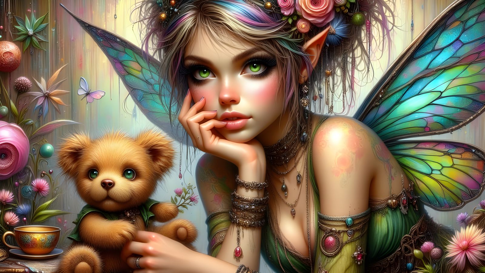 Fairypunk Teatime with Dragonfly Wings