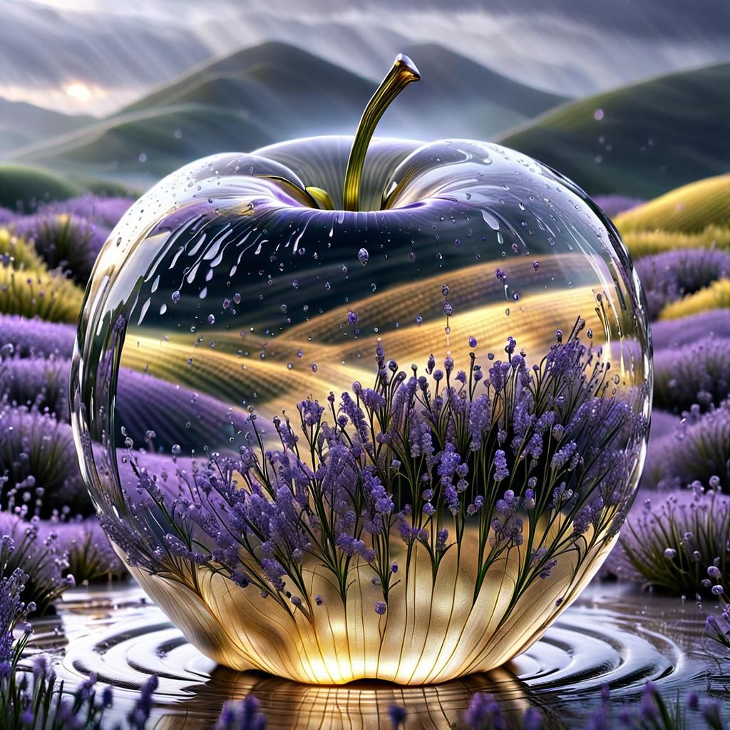Crystal Apple Reveals Lavender Field, Hyperrealistic