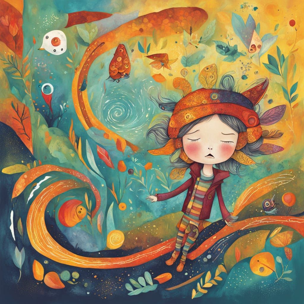 Child in Shock Holds onto Fantastical Creature in Whimsical ...