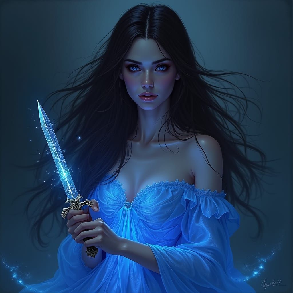 Dark Fantasy Warrior in Majestic Attire