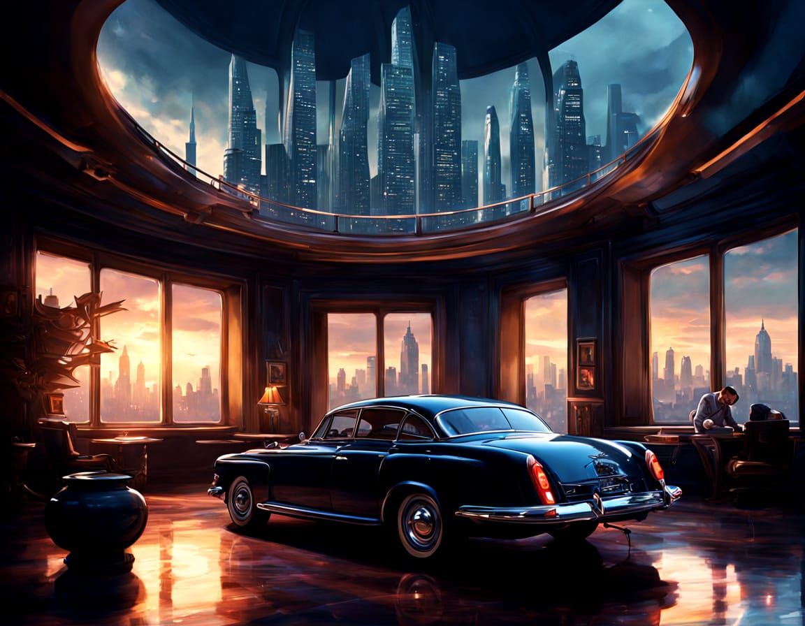 Luxurious Art Deco Penthouse Hideout Overlooking Futuristic ...