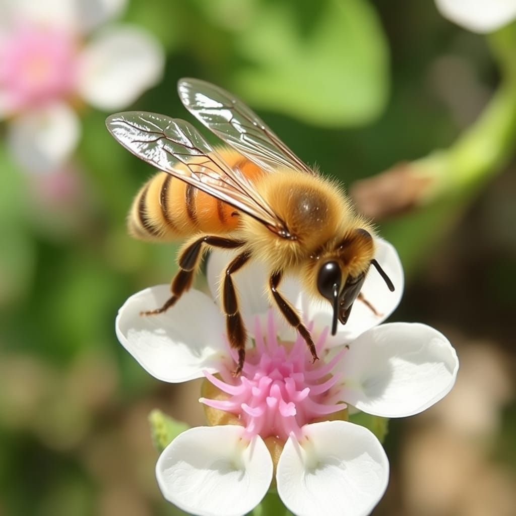 A Futuristic Bee in a Minimalist Setting