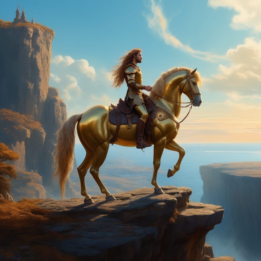 Epic Fantasy Centaur on Cliff in Matte Painting Style