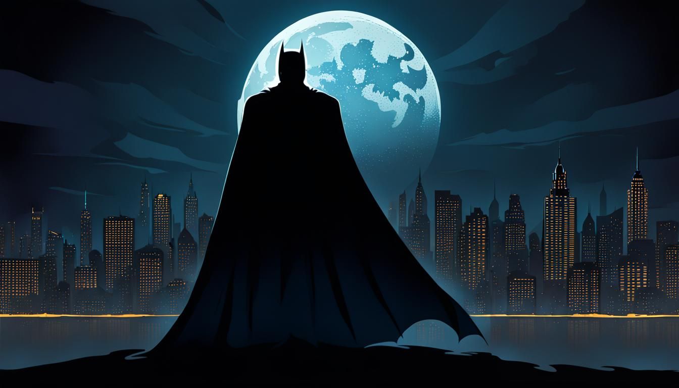 Batman's Cape in the Night: A Silhouette
