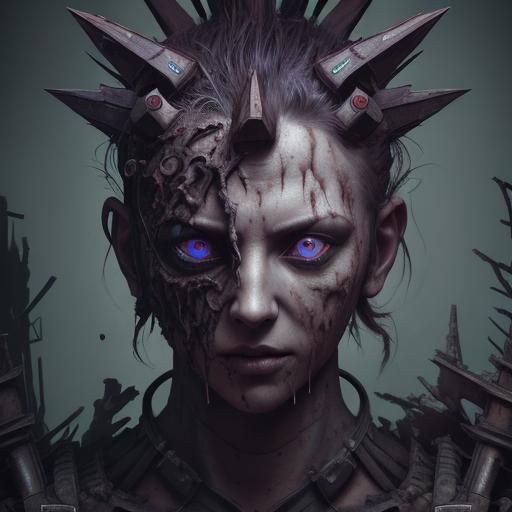 Chainsaw Head Man: Detailed Matte Painting