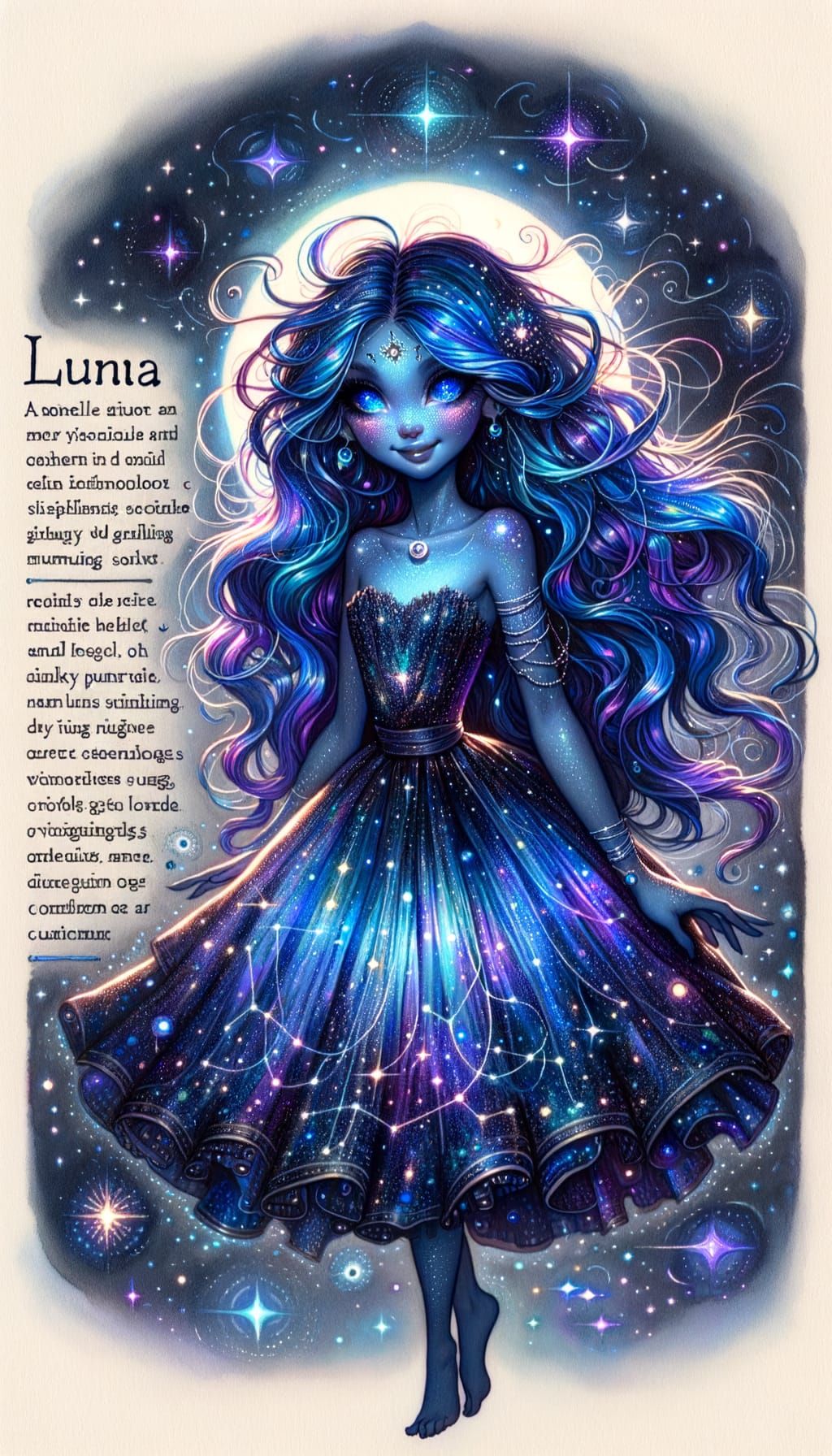 Ethereal Sprite Luna in Enchanted Night Cafe