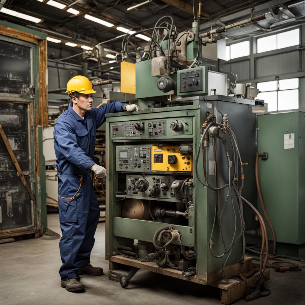 Industrial Equipment Repairman at Work