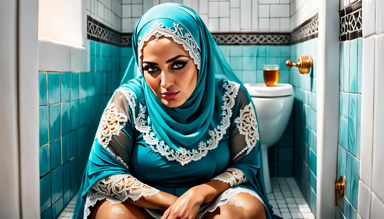 Arabic Woman in Veil: Hyperrealistic 3D Rendering