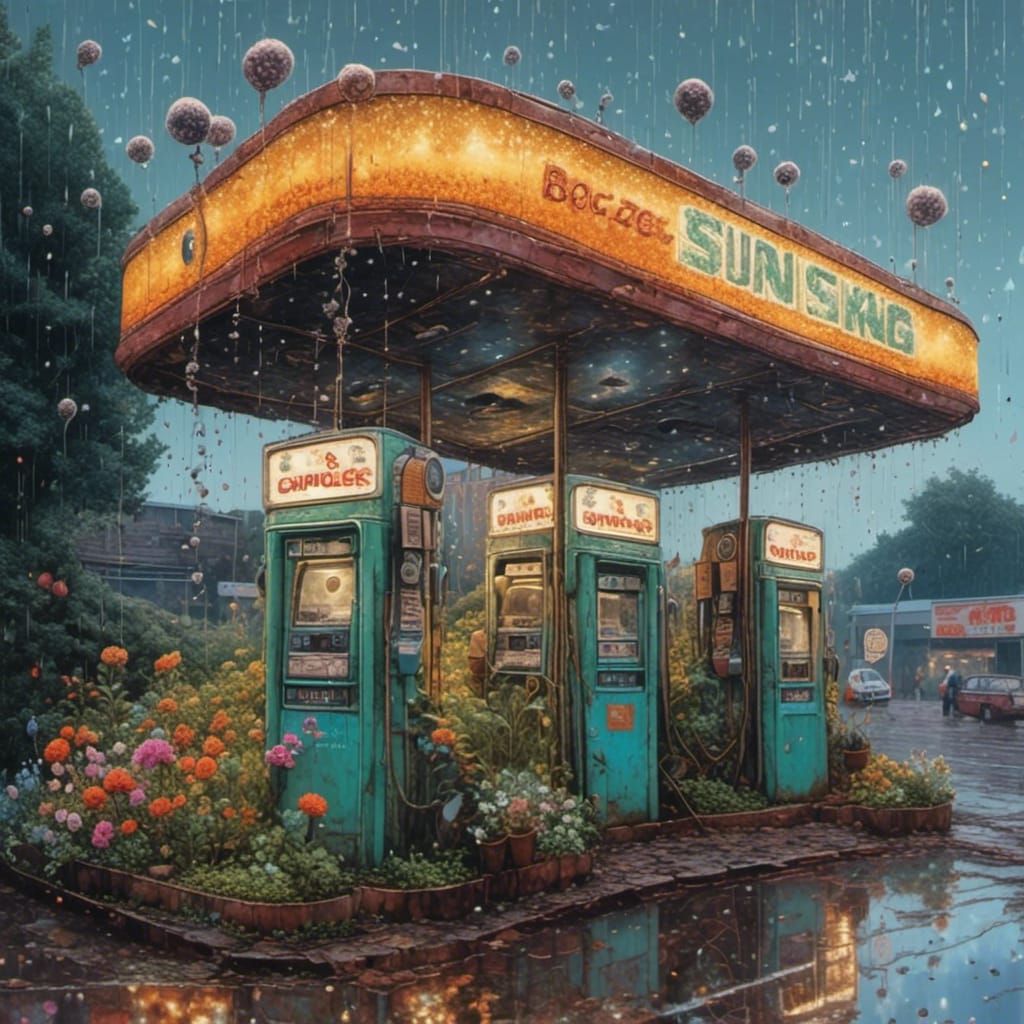 Rustic Gas Station Transformed into Flower Nursery