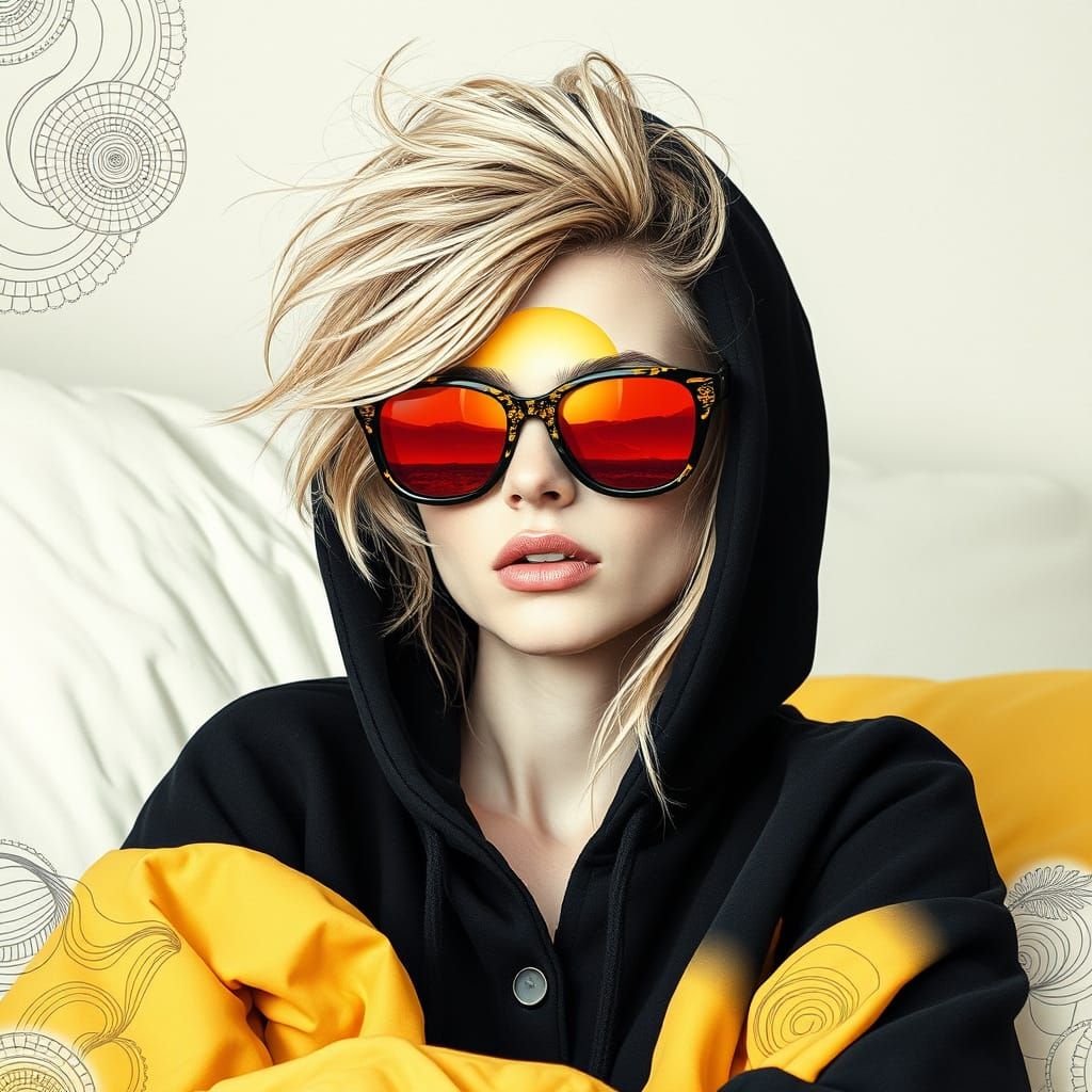 Surreal Cyberpunk Goddess Awakens to Morning Sunrise