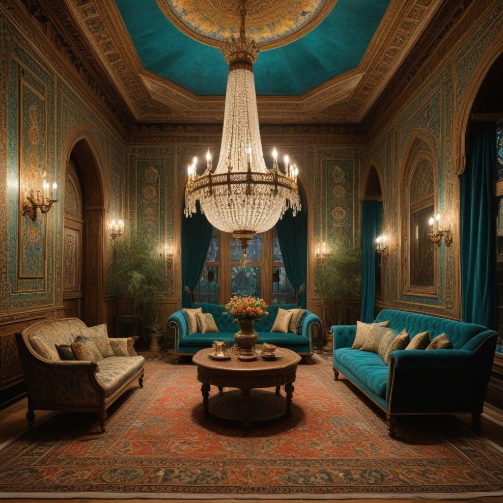 Grand Concert Hall in Qajar Art Style