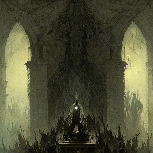 Ancient Evil Horror in Dark Fantasy Style