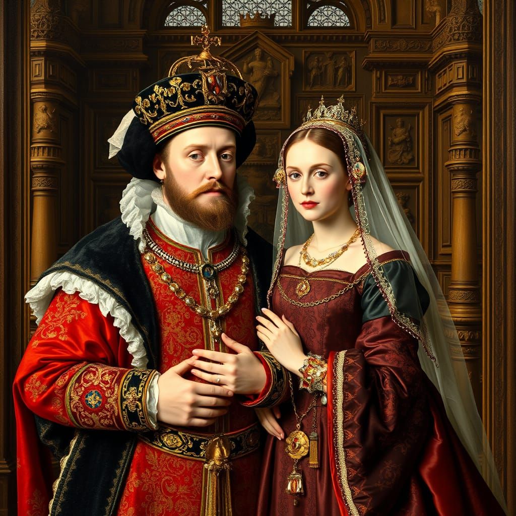A Tudor King on His Wedding Day in Opulent 16th-Century Sple...