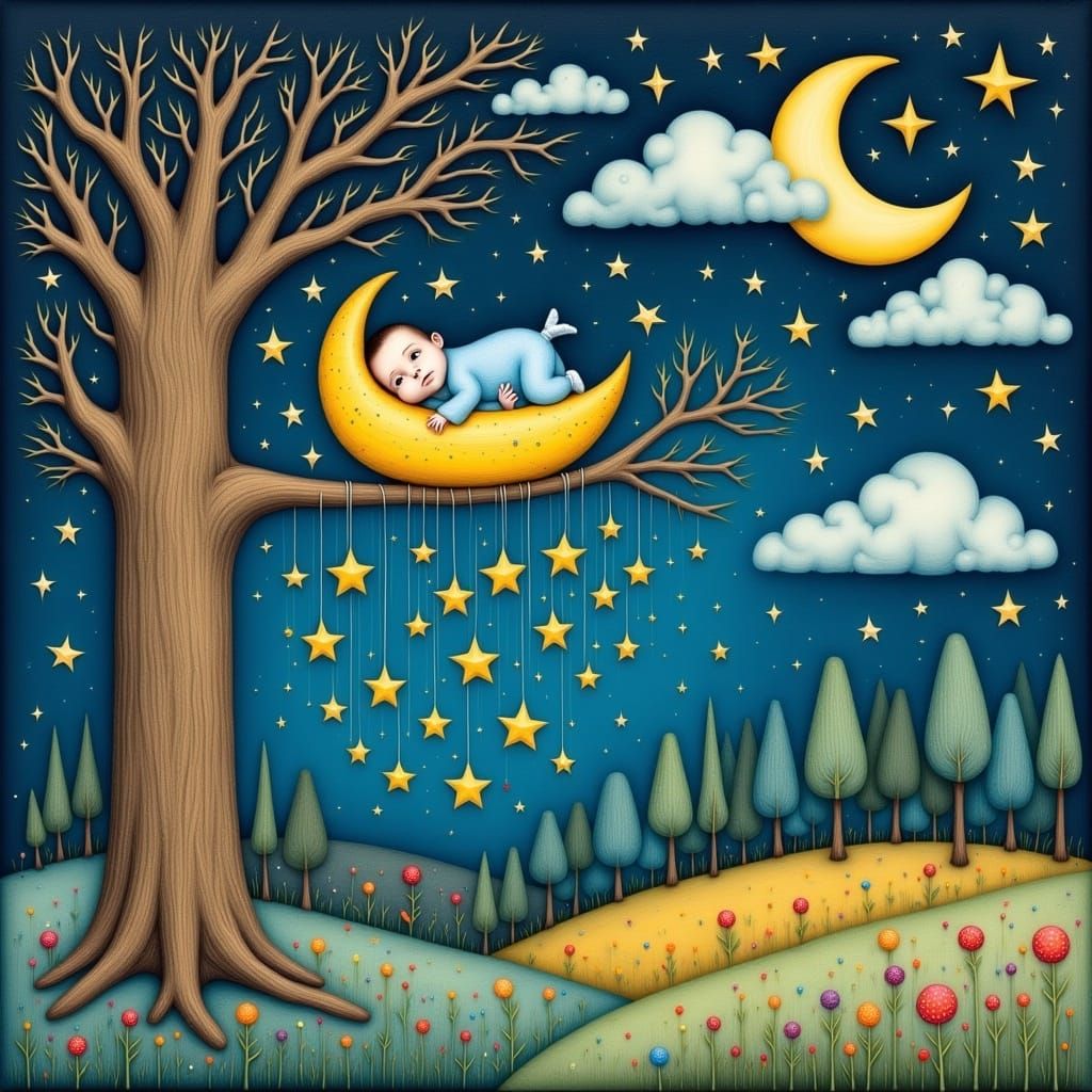 Magical Nursery Illustration in Storybook Style