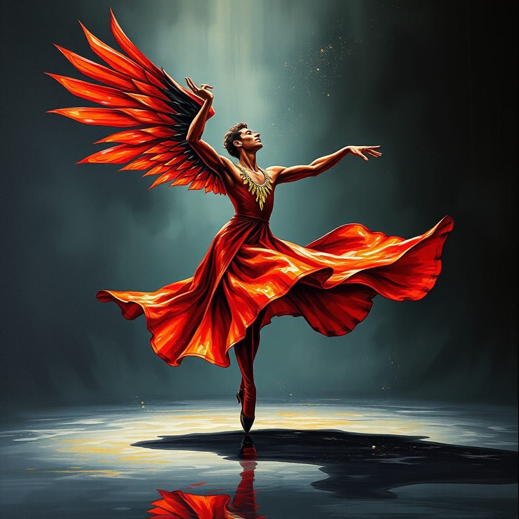 Ravishing Serpentine Dancer in Art Nouveau Style