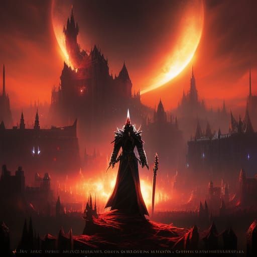 Dark Fantasy Art in Purple and Yellow