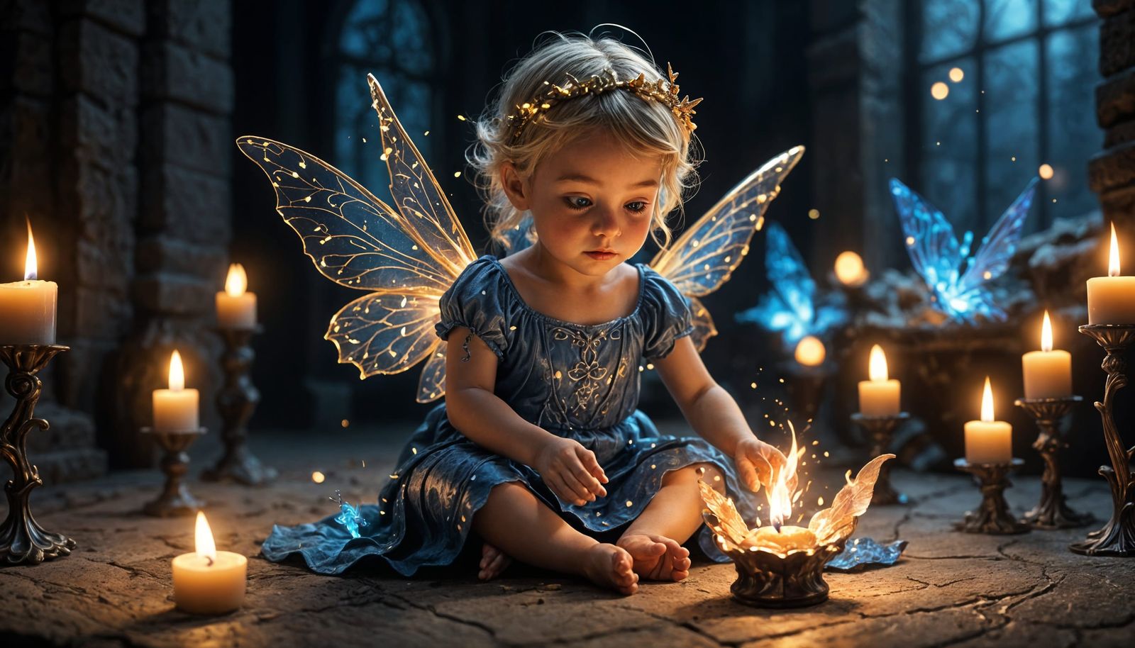 Fiery Fairy Flies in a Sci-Fi World