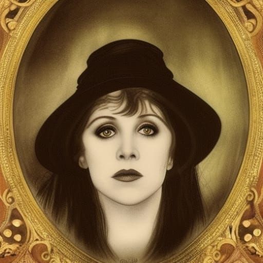 Young Stevie Nicks in Silent Film, Rossetti Style