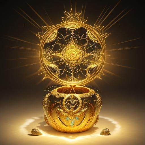 Golden Hermit Crab Shell with Ancient Runes