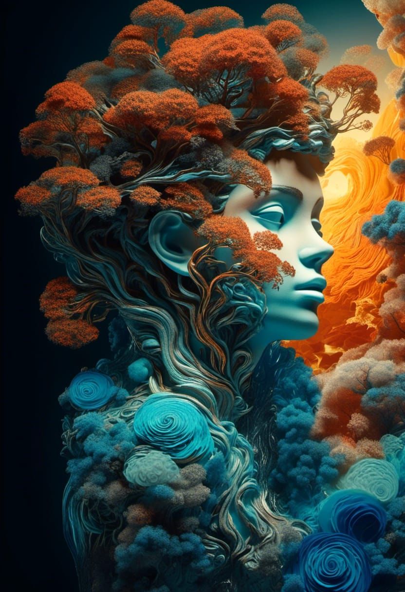 Psychedelic Crystal Heart Tree of Life on Chilean Coast