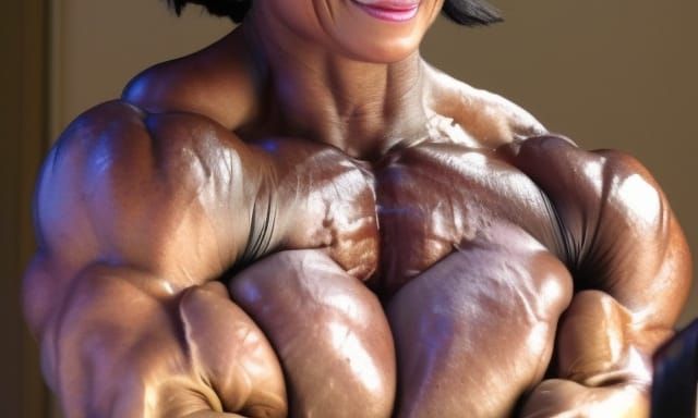 Muscular Female Bodybuilder with Ripped Physique