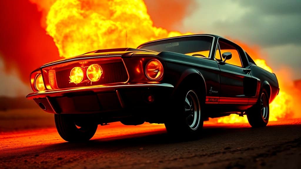Fire-Breathing 1967 Ford Mustang in Cinematic Style