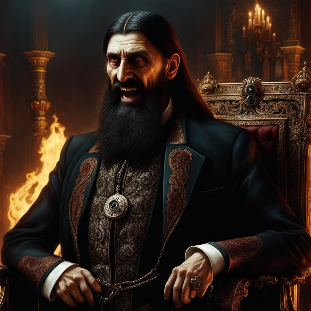 Rasputin as Insane Vampire: Digital Matte Painting
