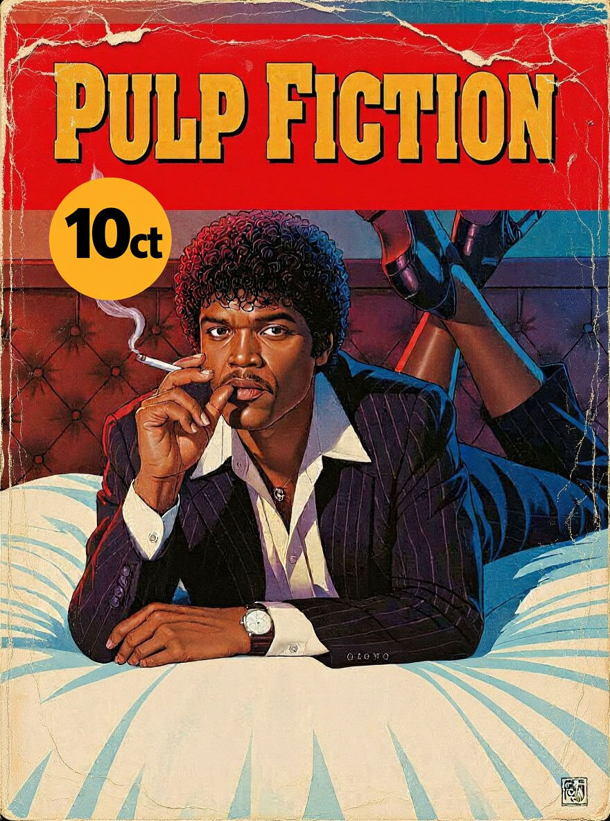Pulp Fiction Movie Poster Reimagined with Samuel L. Jackson