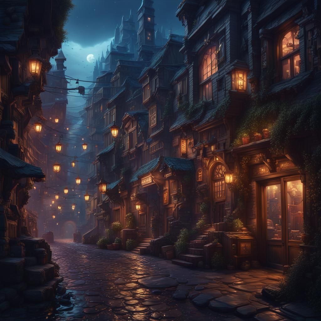 Detailed Pixel Art Street at Night with Galaxy View