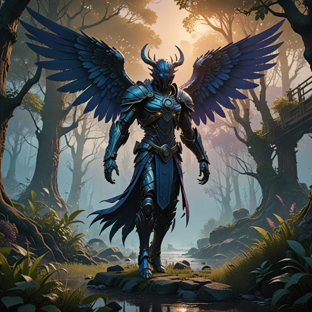 Majestic Angel in Whimsical Realm