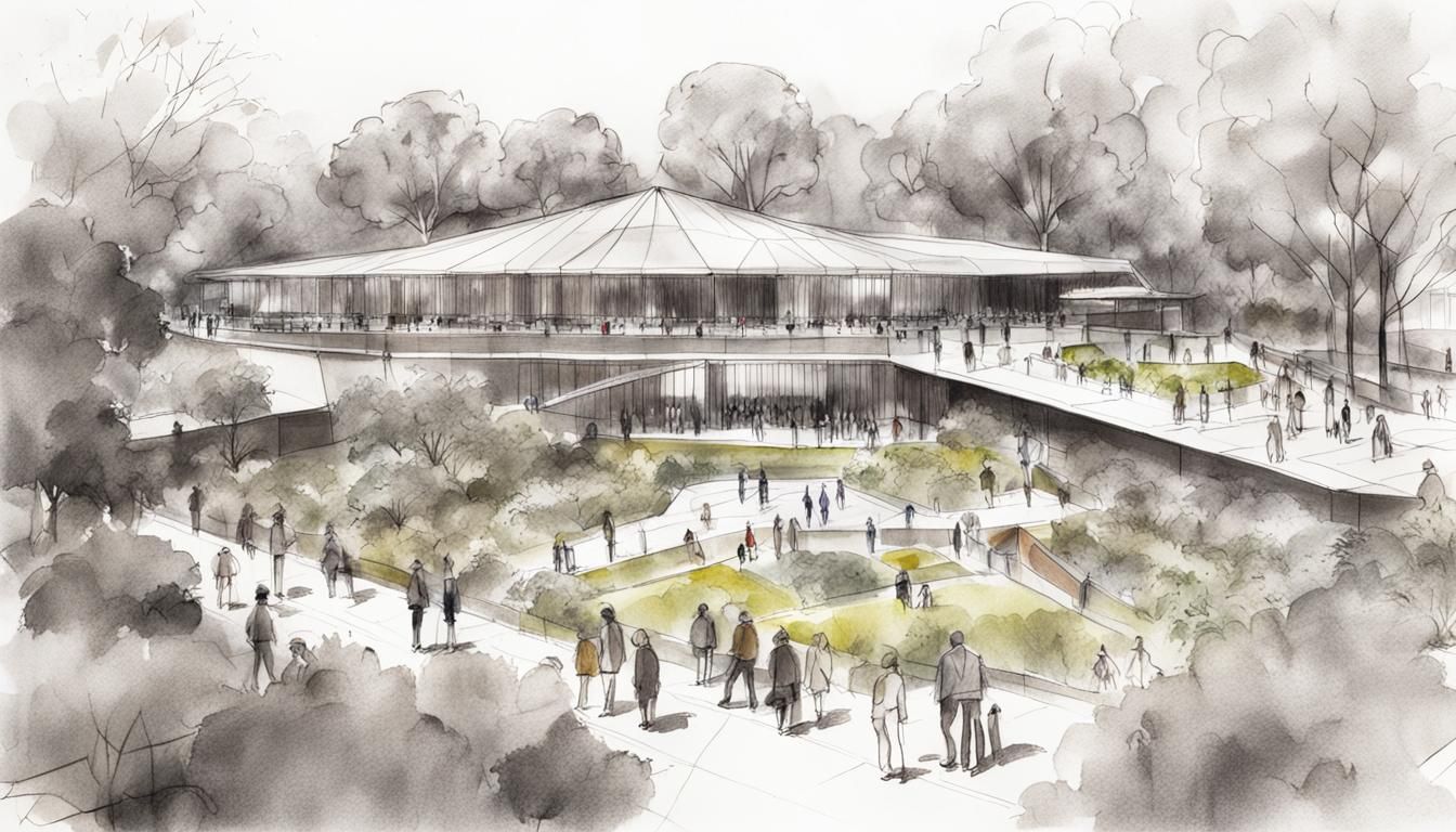 Melbourne Architecture and Royal Botanic Gardens Sketch