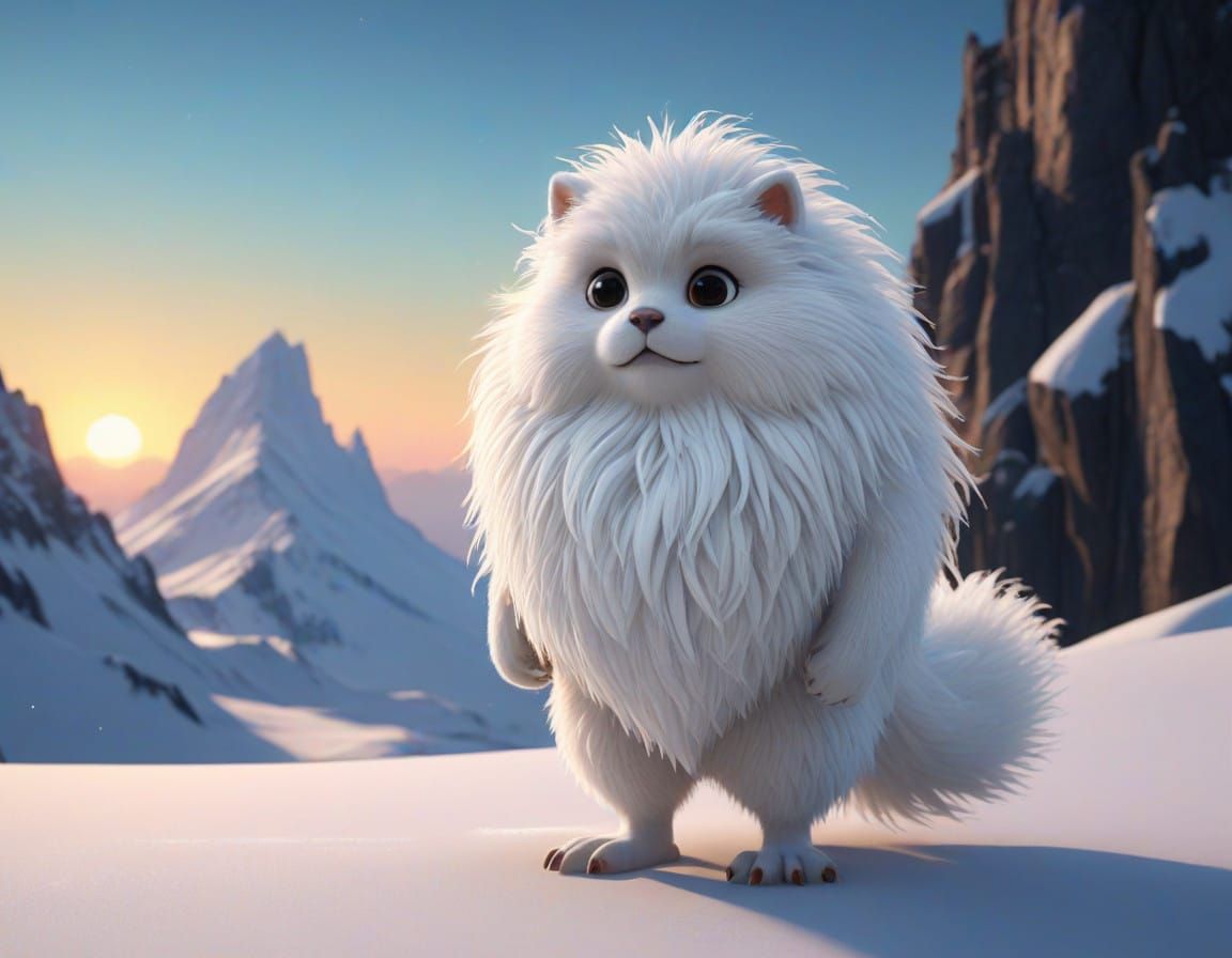 Enchanting White Creature Contemplates Winter Wonderland in ...