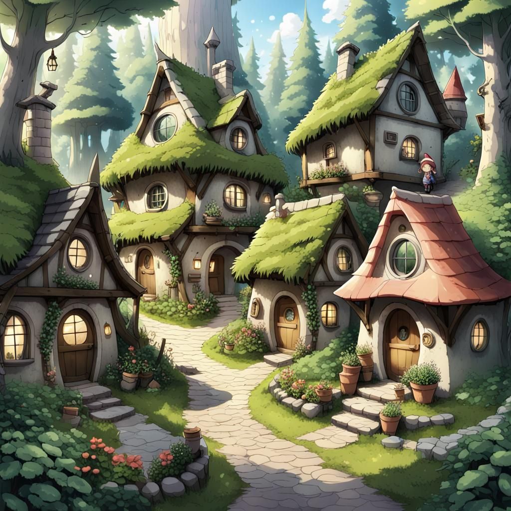 village in a dense forest