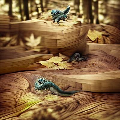 Dragon Hatchling Emerges in Forest