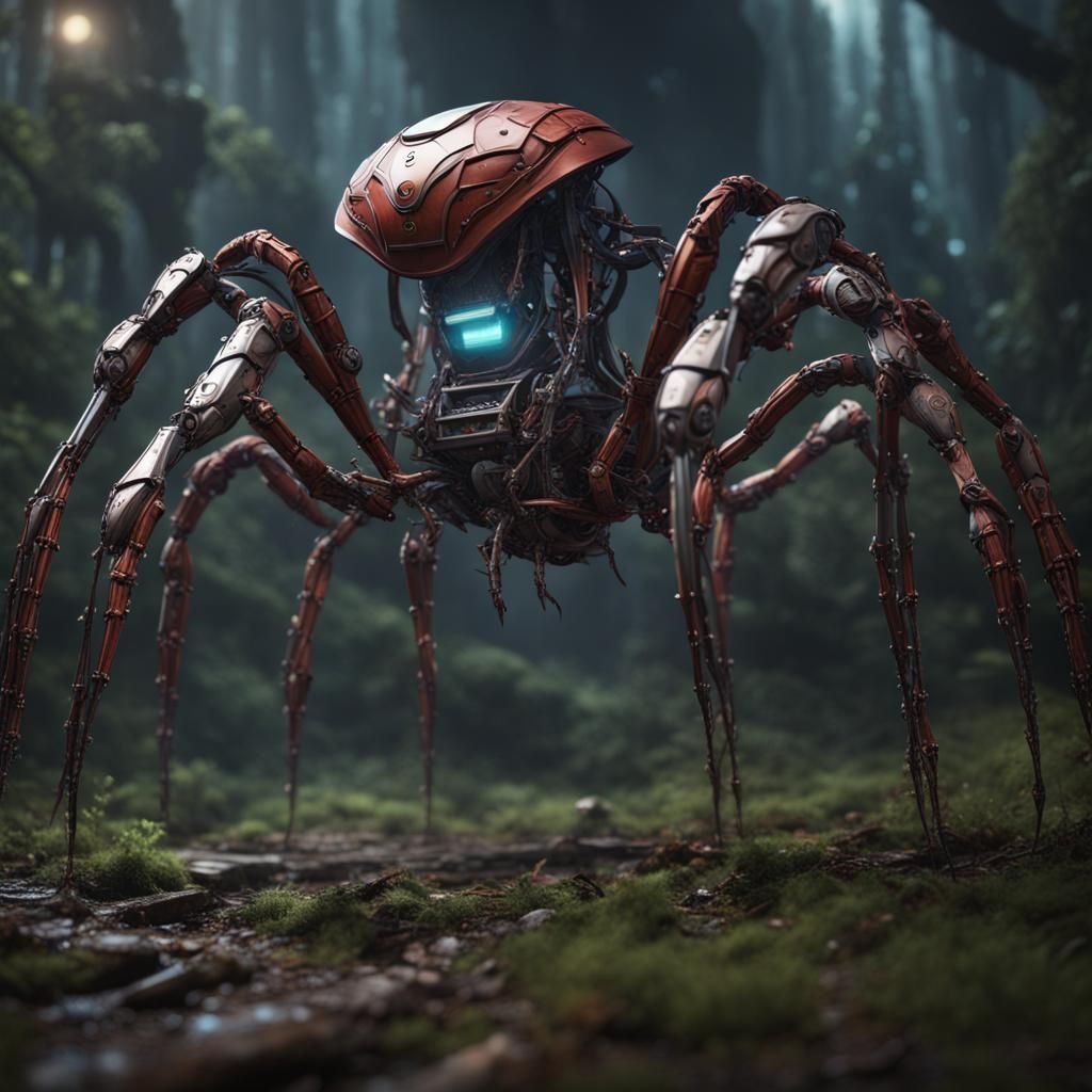 Spider-like Robot in Detailed Matte Painting